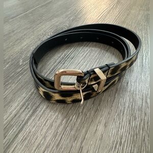 Juicy Couture Leopard Print Belt with Gold Buckle